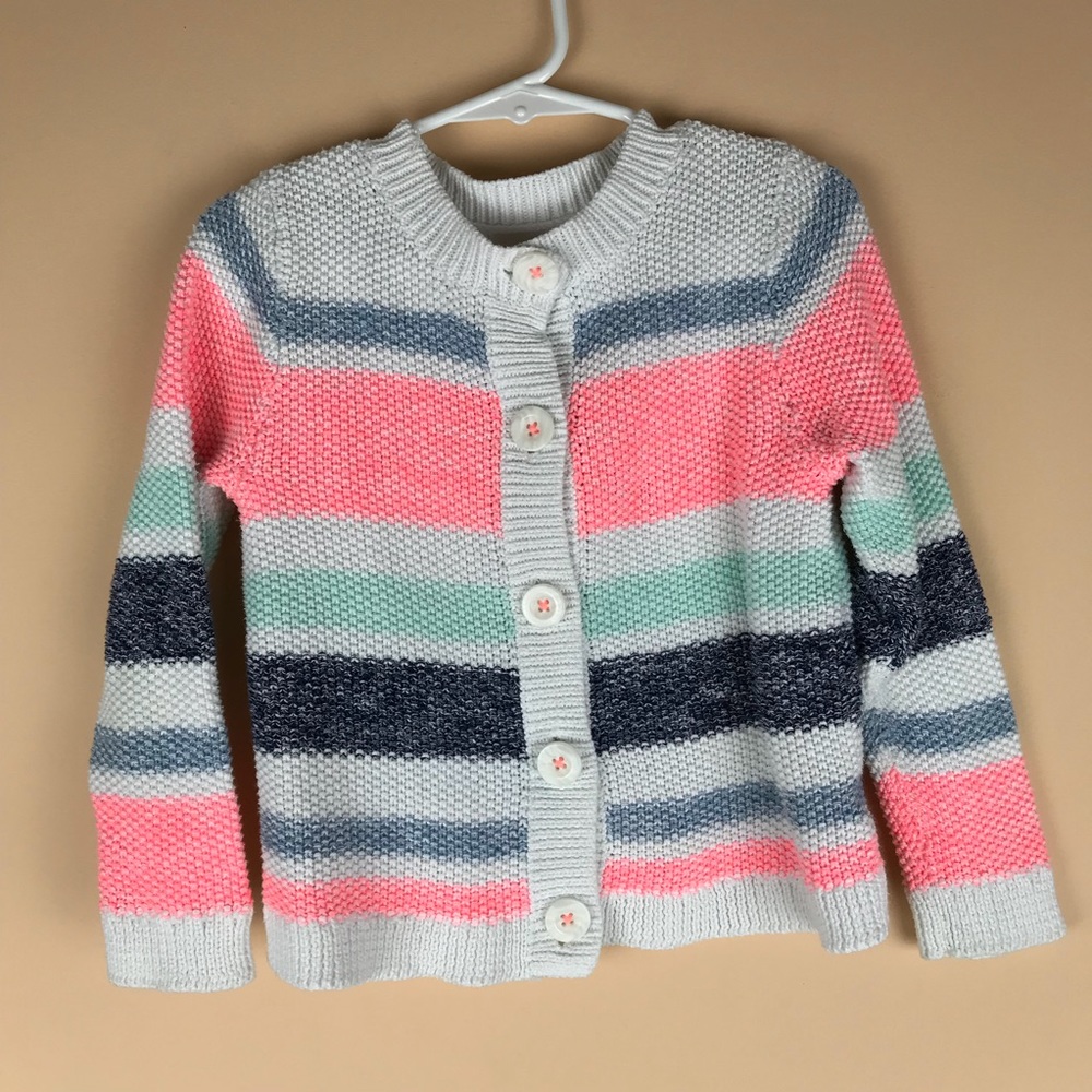 Oshkosh Stripped cardigan sweater girls size 4T